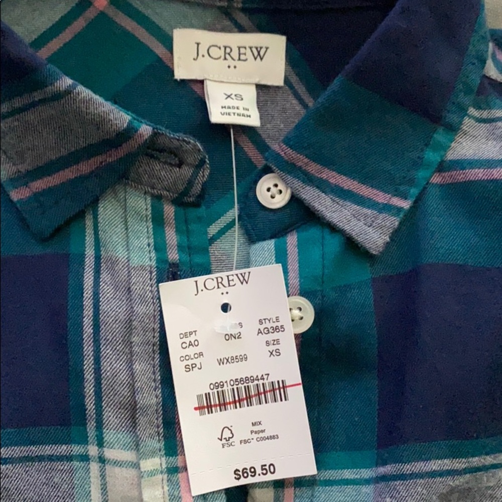 *Nwt* J.Crew Button Down Flannel - image 4